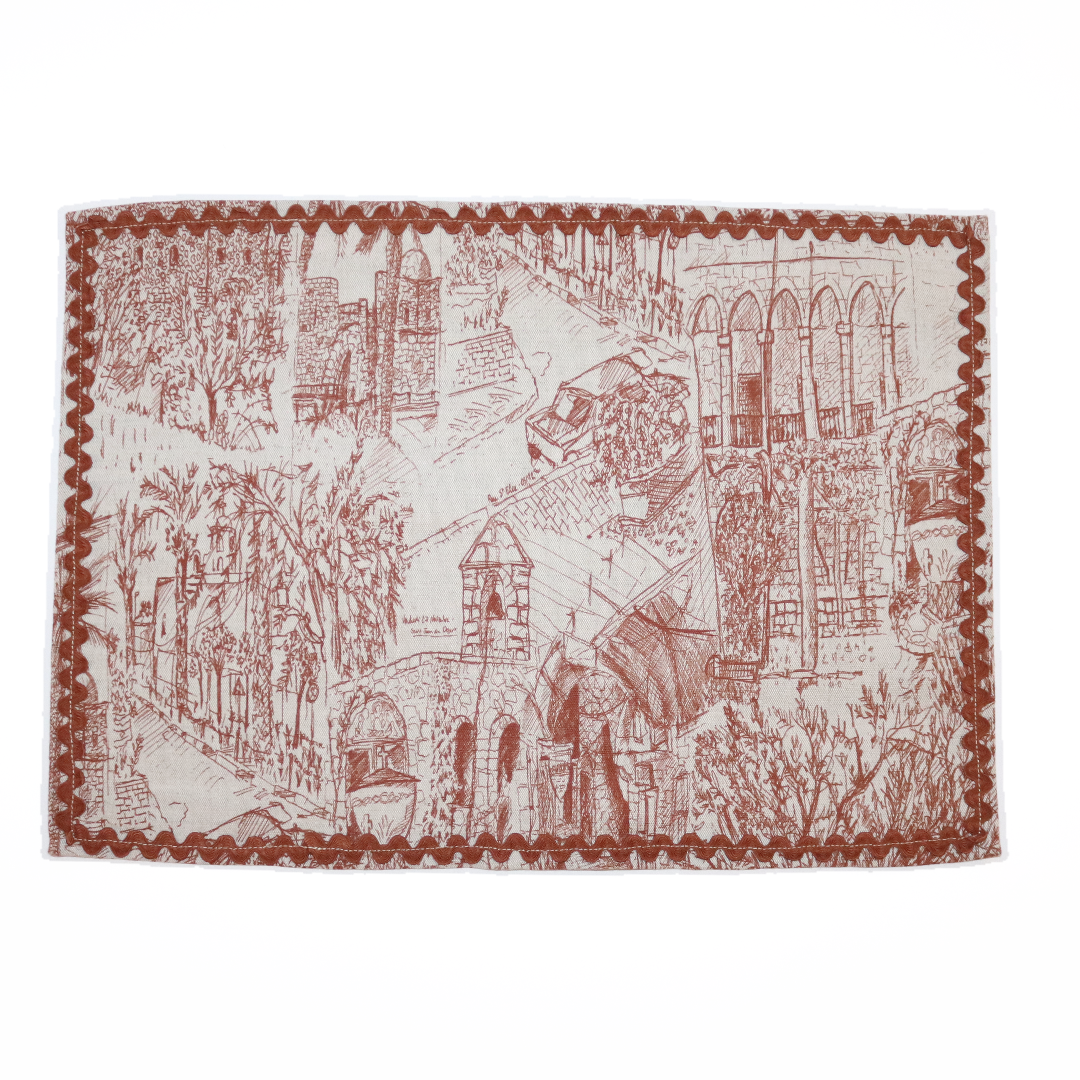 Set de table en lin PAYS DU LEVANT - Ocre Inversé