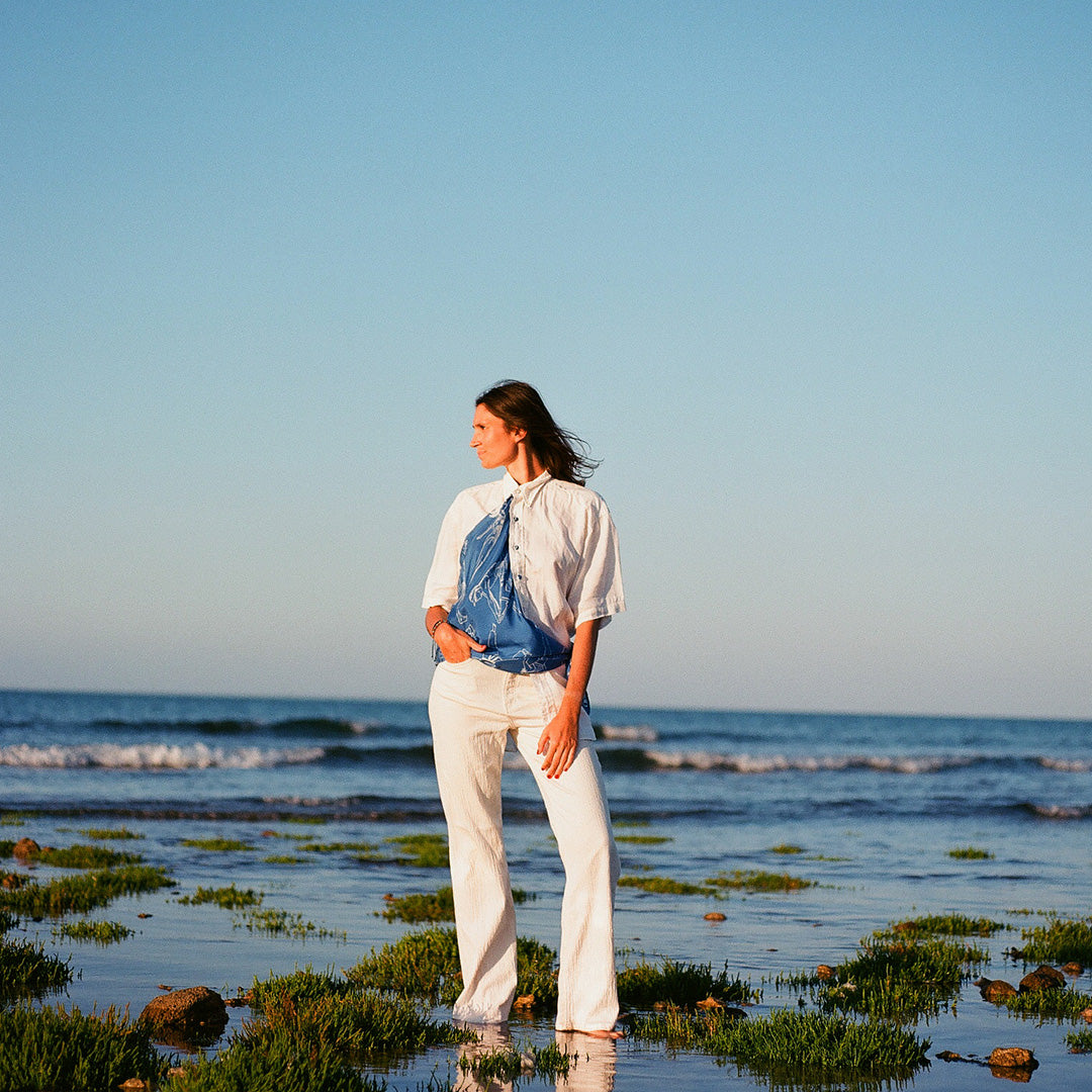 Carré de soie PARIS SPORTIF - Bleu vif