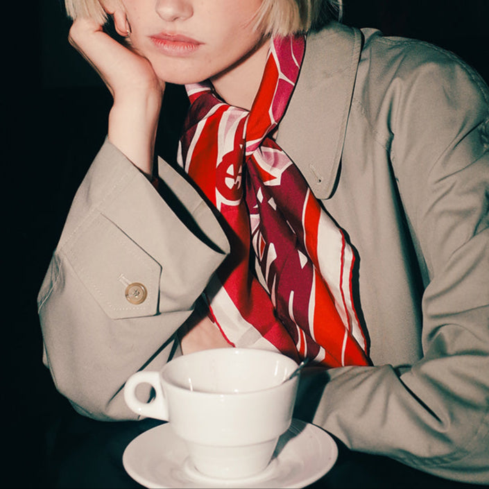 Carré de soie Futurismo - Rouge