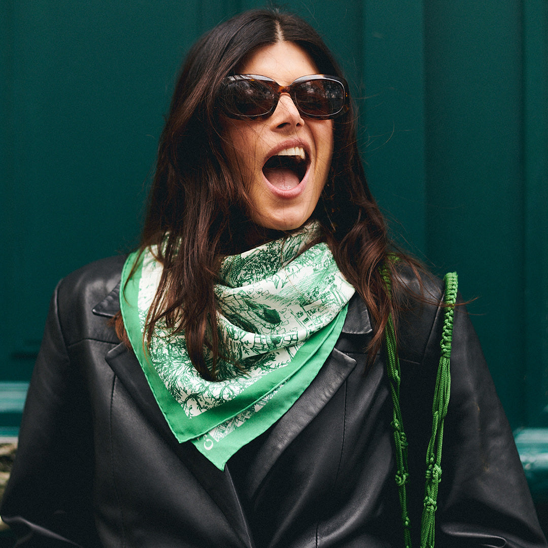 Carré de soie Pays du Levant - Vert