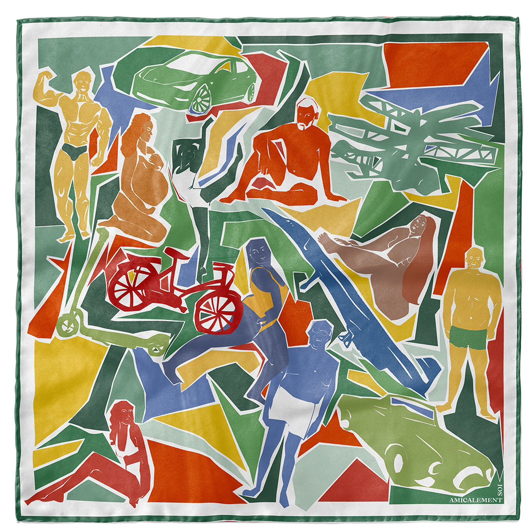 Carré de soie Futurismo - Vert