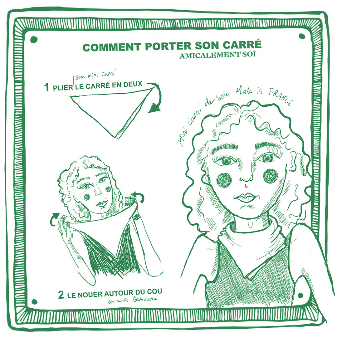 Carré de soie Pays du Levant - Vert