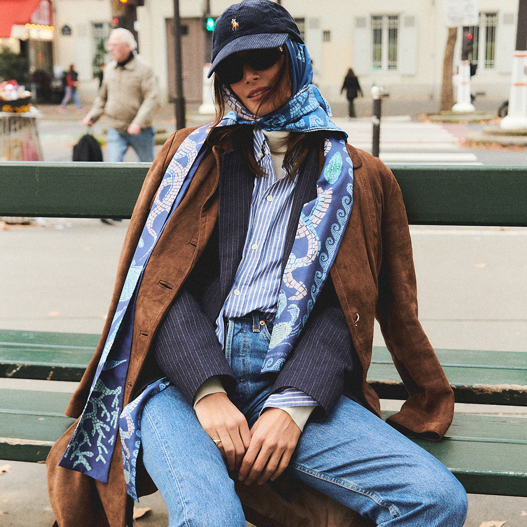 Lavallière MER ANTIQUE - Bleu abysse