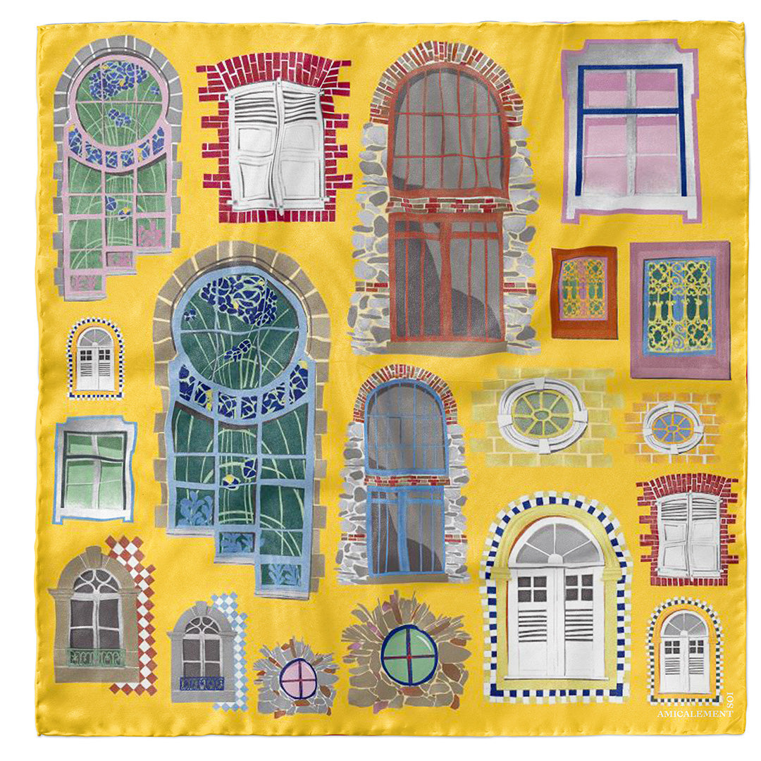 Carré de soie LOCKDOWN – Jaune