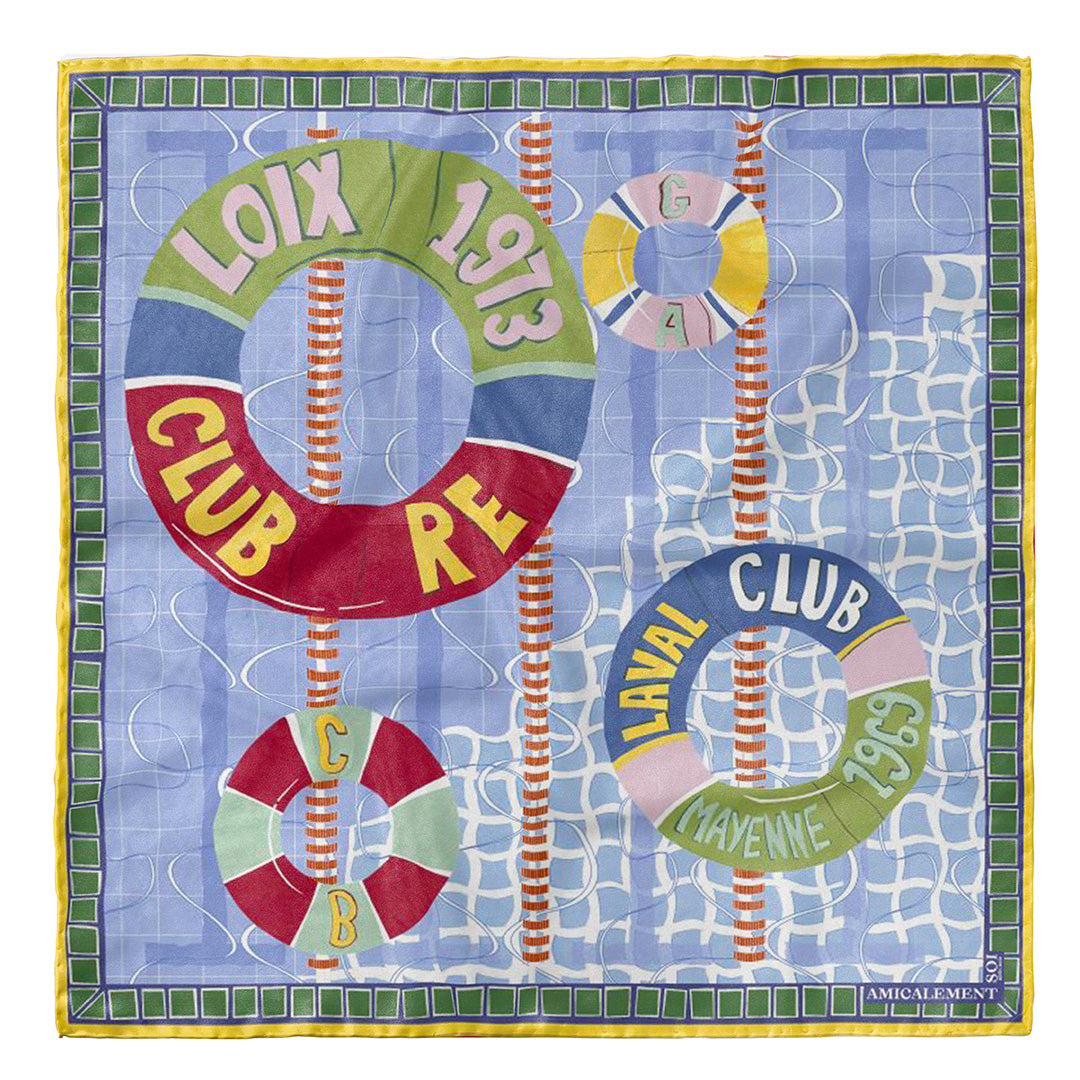 Carré de soie POOL PARTY – Menthe à l’eau