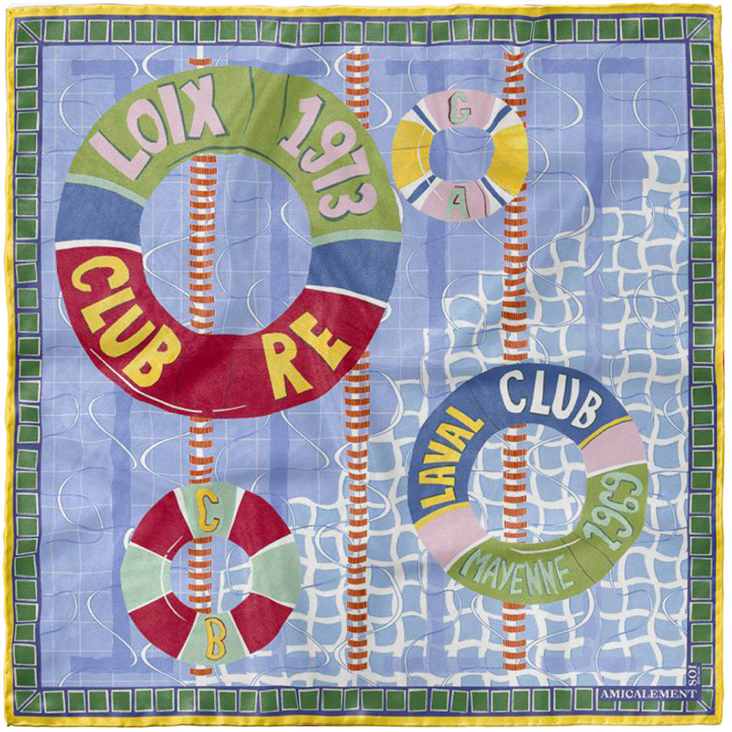 Carré de soie POOL PARTY – Menthe à l’eau