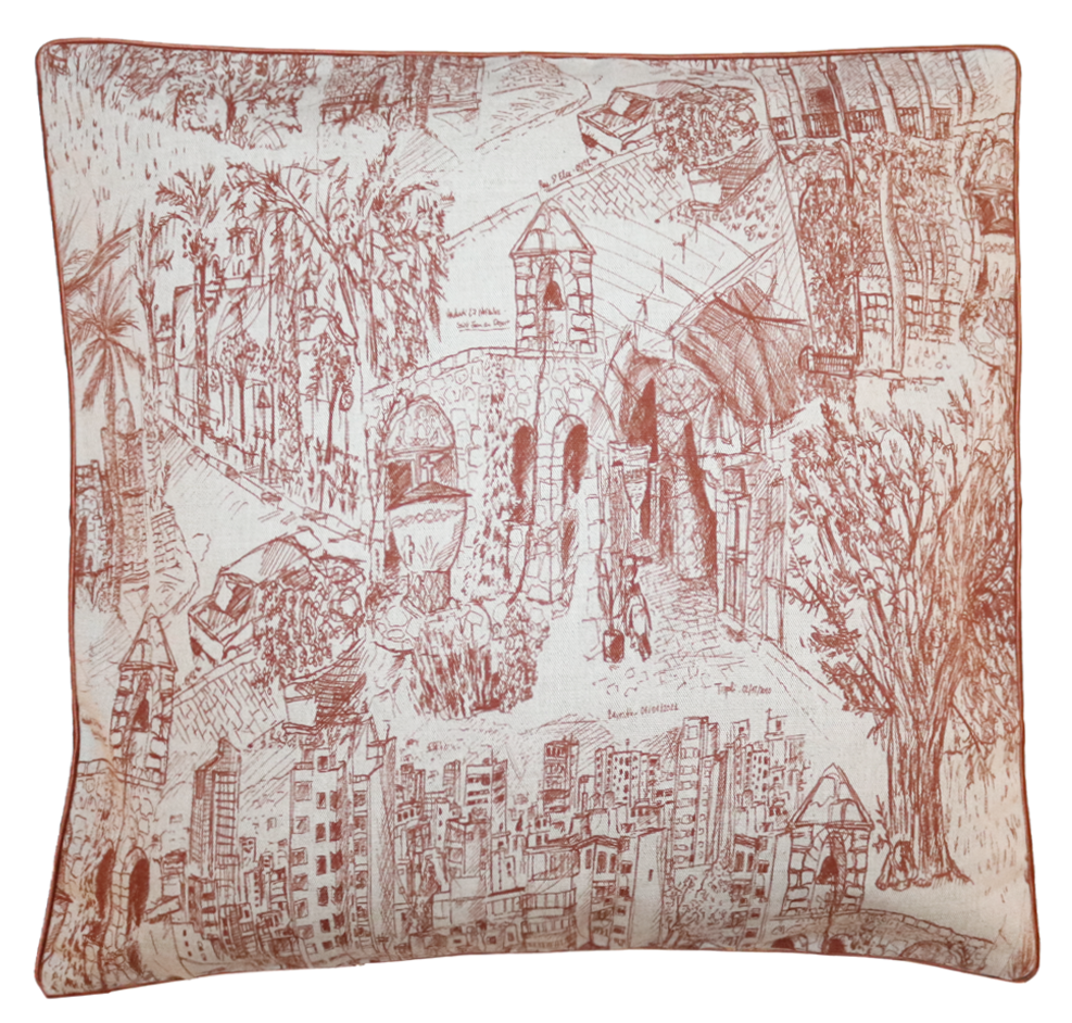 PAYS DU LEVANT Linen Cushion - Ochre