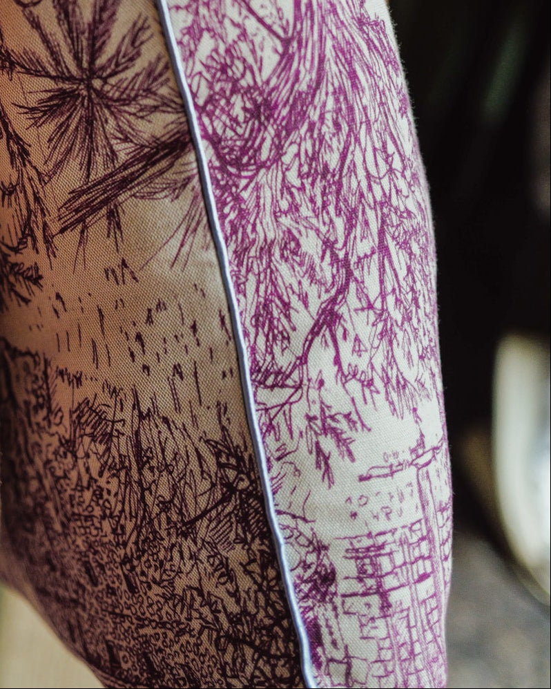 Coussin en lin PAYS DU LEVANT - Prune