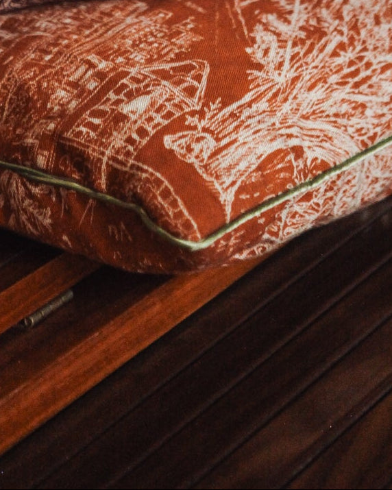 Coussin en lin PAYS DU LEVANT - Ocre Inversé