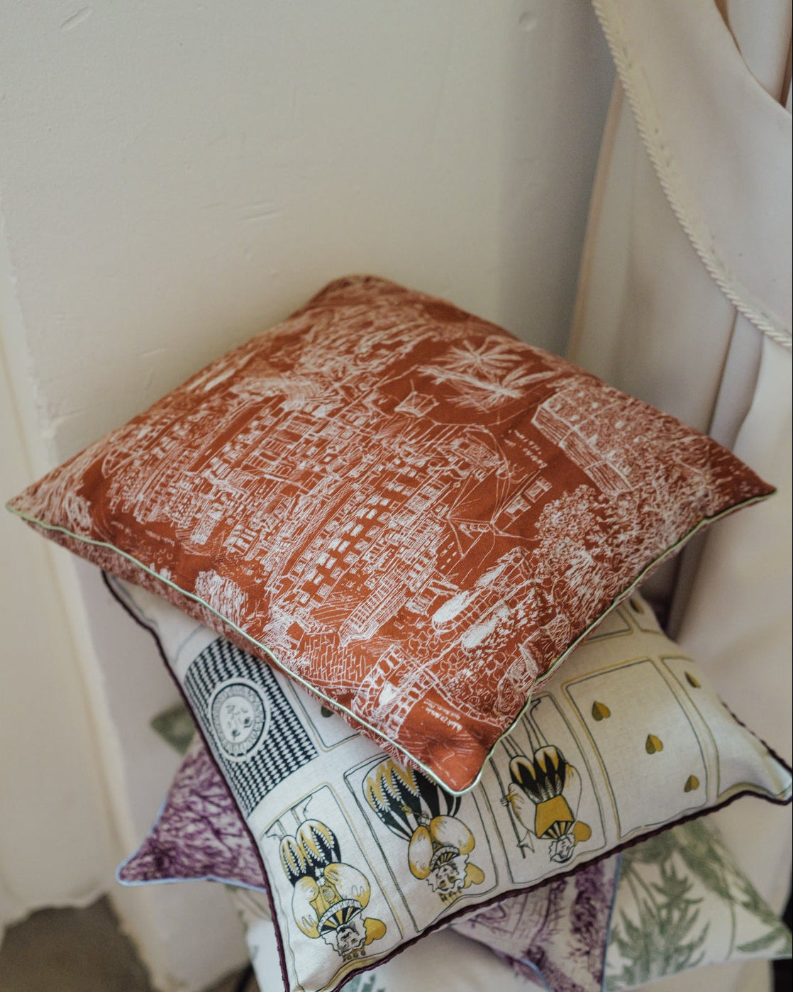 Coussin en lin PAYS DU LEVANT - Ocre Inversé