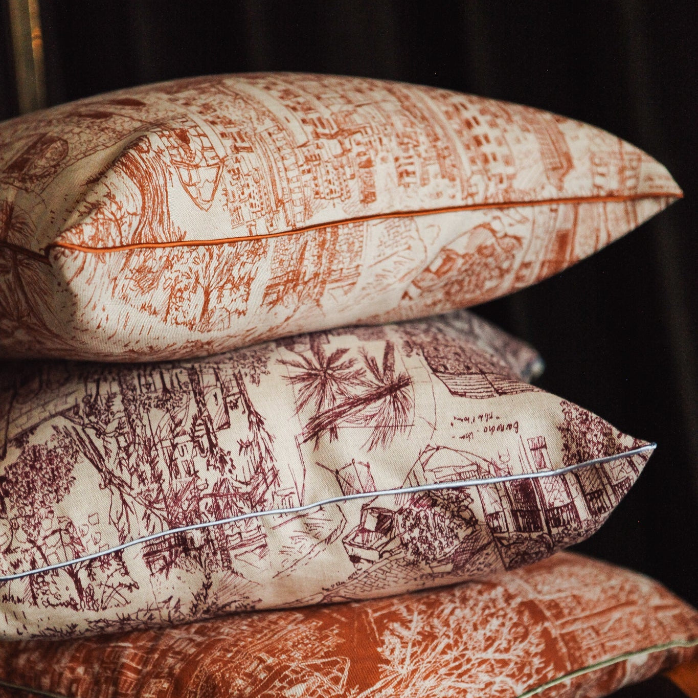 Coussin en lin PAYS DU LEVANT - Ocre