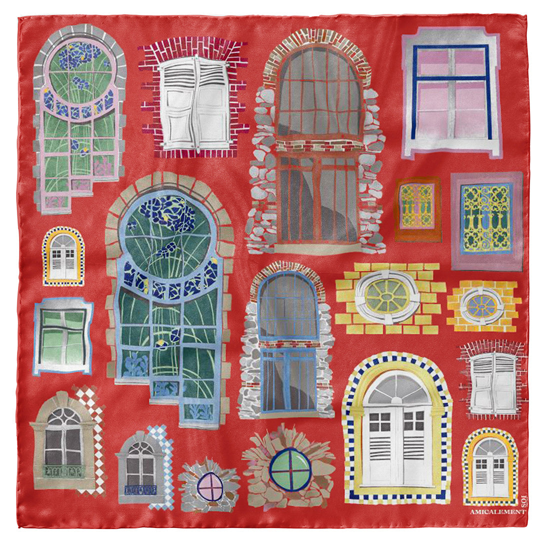 Carré de soie Lockdown – Rouge