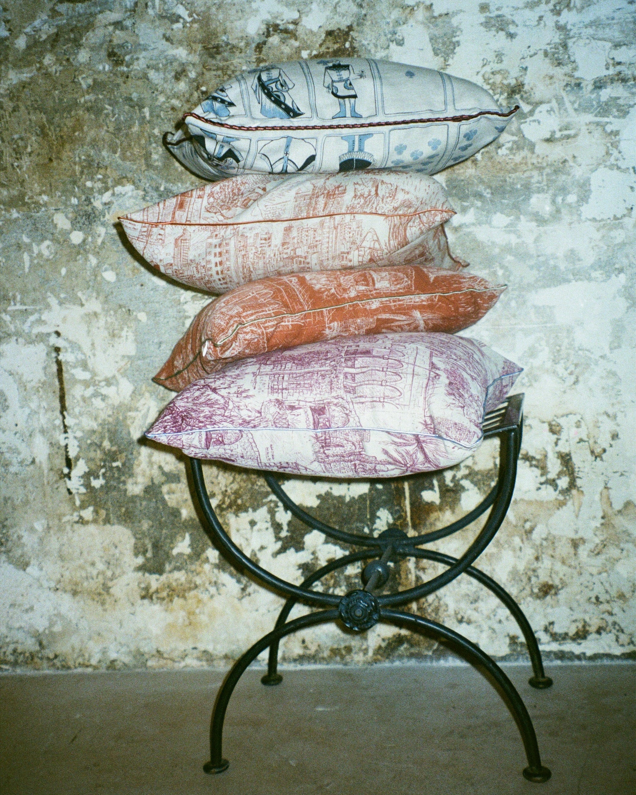 Coussin en lin PAYS DU LEVANT - Ocre